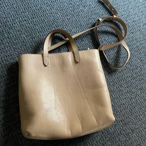 Madewell zippered medium transport tote blond nude leather